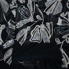 Black Color Georgette Embroidered Fabric