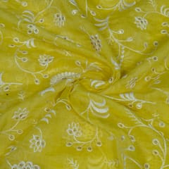 Move Color Mal Chanderi Embroidered Fabric