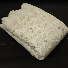 White Dyeable Net Cutwork Embroidered Fabric