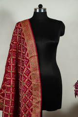 Maroon Color Modal Satin Bandhani Dupatta