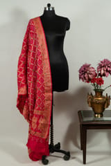 Rani Color Modal Satin Bandhani Dupatta