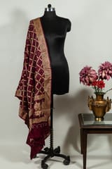 Wine Color Modal Satin Bandhani Dupatta