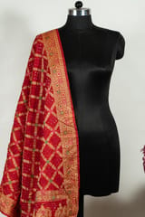 Red Color Modal Satin Bandhani Dupatta