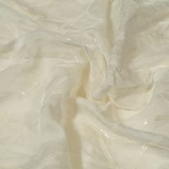 White Dyeable Viscose Organza Embroidered Fabric