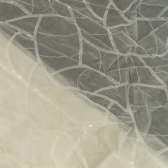 White Dyeable Viscose Organza Embroidered Fabric