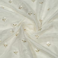 Dyeable Dola Silk Embroidered Fabric