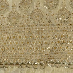 Dyeable Tissue Upada Embroidered Fabric