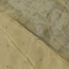 Dyeable Tissue Upada Embroidered Fabric