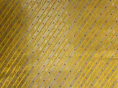 Yellow Stripes Semi Brocade Fabric