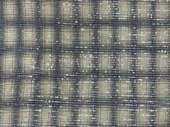 White Color Checks Sequence Tencil Denim Fabric