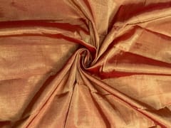 Red & Gold Color Plain Pure Tissue Fabric