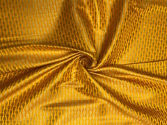 Bright Yellow Color Floral Semi Brocade Fabric