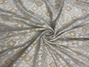 Golden Color Geometric Dyeable Viscose Organza Fabric