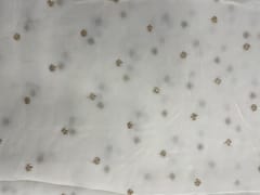 White Dyeable Butti Embroidered Chinnon Chiffon Fabric