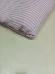 Pink Seersucker Stripe Yarn Dyed Cotton Fabric