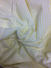 Yellow Seersucker Stripe Yarn Dyed Cotton Fabric