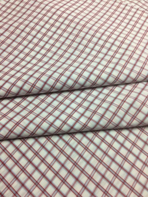 Red Color Yarn Dyed Cotton Check Fabric