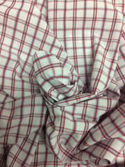 Red Color Yarn Dyed Cotton Check Fabric