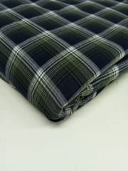 Olive Color Twill Weave Yarn Dyed Cotton Check Fabric