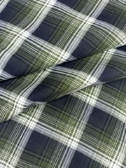 Olive Color Twill Weave Yarn Dyed Cotton Check Fabric