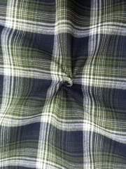 Olive Color Twill Weave Yarn Dyed Cotton Check Fabric