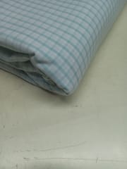 Light Blue Plain Weave Cotton Check Fabric