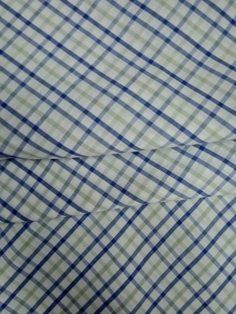 Multi Blue Color Yarn Dyed Cotton Check Fabric