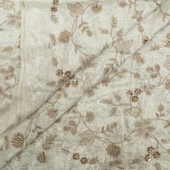 White Dyeable Viscose Velvet Embroidered Fabric