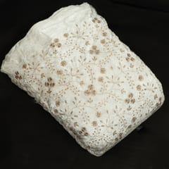 White Dyeable Viscose Velvet Embroidered Fabric