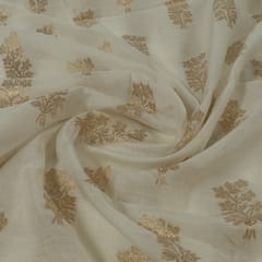 White Dyeable Chanderi Jacquard Fabric