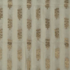 White Dyeable Chanderi Jacquard Fabric