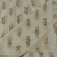 White Dyeable Chanderi Jacquard Fabric