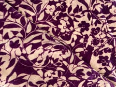 Purple Floral Pure Velvet Fabric