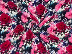 Multicolor Floral Pure Velvet Fabric