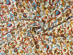 Multicolor Abstract Pure Velvet Fabric