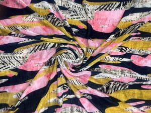 Multicolor Abstract Pure Velvet Fabric