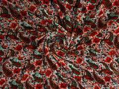 Multicolor Abstract Pure Velvet Fabric