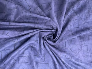 Navy Blue Abstract Suede Fabric