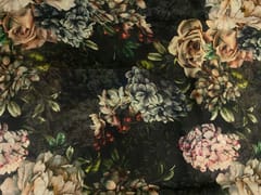 Black Floral Viscose Organza Fabric