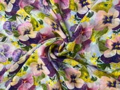 Multicolor Floral Viscose Organza Fabric