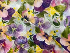 Multicolor Floral Viscose Organza Fabric