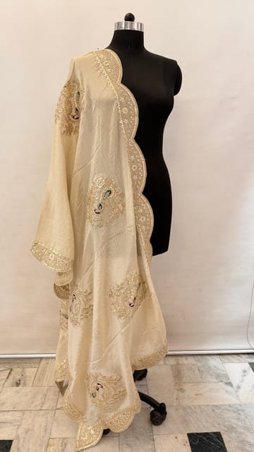 Dyeable Crush Tissue Embroidered Dupatta