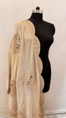 Dyeable Crush Tissue Embroidered Dupatta