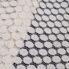 Off White Small Circle Design Dyeable Cotton Net