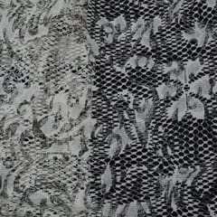 Black & White Floral Design Dyeable Cotton Net