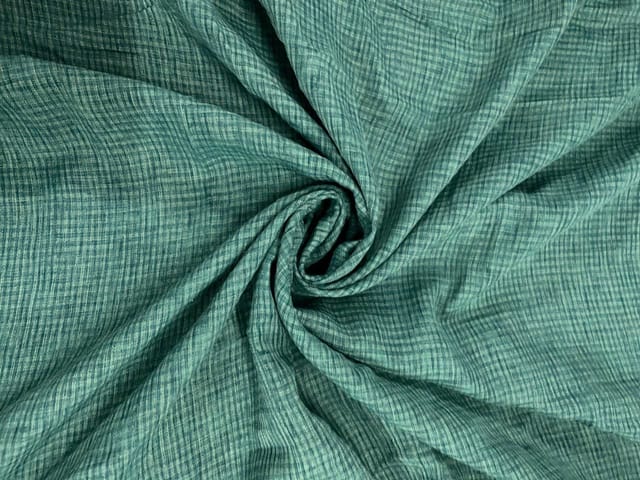 Rama Green Checks Cotton Linen Fabric