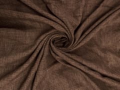 Brown Checks Cotton Linen Fabric