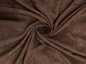 Brown Checks Cotton Linen Fabric