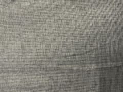 Light Grey Checks Cotton Linen Fabric