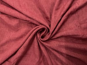 Dull Red Checks Cotton Linen Fabric